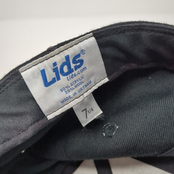 Lids Fitted Baseball Cap Black 7 1/4 Outdoor Vented Holes 6 Panel Blank - Picture 9 of 9
